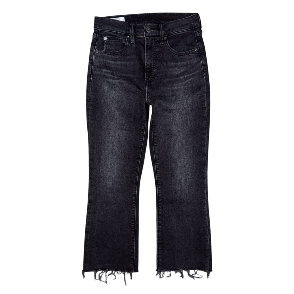 GAP High Rise Kick Flare Jeans Washed Black Petite Size 26 / 2P Stretch Cropped